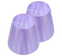 FOMIYES Lot de 2 Abat-jour à Pince en Tissu Plissé Violet, Petits Abat-jour pour Lampes de Table et Lampadaires, Accessoire D’éclairage Décoratif et Fonctionnel pour Intérieur, Facile