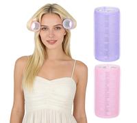 FOMIYES Lot de 2 Bigoudis Roses pour Donner Du Volume Aux Cheveux - Bigoudis en Fibres Qui Augmentent Le Volume, Créent Des Ondulations Souples, Réduisent Les Dommages Causés par La Chaleur -