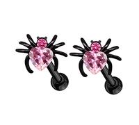 FOMIYES Lot De 2 Boucles D'Oreilles À Tige En Forme De Cœur Élégantes En Strass En Forme D'Animaux En Forme D'Araignée Petites Boucles D'Oreilles Pour Femmes