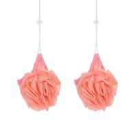 FOMIYES Lot de 2 boules de bain exfoliantes et douces en loofah pour la douche, indispensables pour la salle de bain - Pouf de douche en maille, outil de nettoyage pour le corps et les soins de la