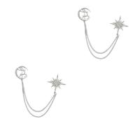 FOMIYES Lot De 2 Broches À Huit Branches En Alliage Argenté Pour Femme Accessoire Décoratif Pour Pull Costume Fête Revers Boutonnière Formelle Pour Homme