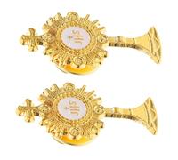 FOMIYES Lot de 2 Broches Croix Métalliques, Épingle Funéraire Élégante, Accessoires Mode Unisexes, Badges Croisés pour Cérémonies, Baptême et Fêtes Religieuses, Taille Standard, Finition