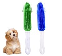 FOMIYES Lot de 2 Brosses de Toilettage en Silicone Creuses pour Animaux, Peignes de Massage et Nettoyage pour Chien et Chat, Outil Anti-poils Morts et Pellicules, Brosse Couleur Aléatoire