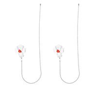 FOMIYES Lot de 2 Chaînettes Décoratives en Cristal D’Ange pour Ventilateur de Plafond Rallonge de Cordon Rouge Vif Accessoire Suspendu pour Lumière Salle de Bain et Toilettes Tirette