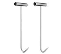 FOMIYES Lot de 2 Crochets de Levage en Acier Inoxydable T 30 CM pour Plaque d'Égout et Couvercle de Regard Outil d'Extraction Robuste pour Travaux Publics et Entretien Urbain