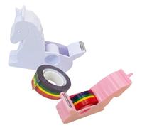 FOMIYES Lot de 2 Dévidoirs de Ruban Adhésif Kawaii de Licorne Petit Coupe-Ruban de Bureau Coloré Outil de Coupe pour Fournitures Scolaires et Scrapbooking Accessoire Couleur Aléatoire