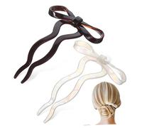 FOMIYES Lot De 2 Épingles à Cheveux De Nœud En Acétate Pour Chignon Couleur Mermaid Et Marron Accessoires Élégants Pour Femmes Légères Et Pratiques Pour Variées