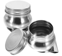 FOMIYES Lot de 2 Godets à Huile en Acier Inoxydable Couvercle, Pots pour Palettes de Peinture à l'eau, Matériel de Dessin pour Artistes Peintres