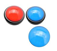 FOMIYES Lot de 2 Gros Boutons Buzzer Lumineux Rouge et Bleu, Buzzer de Réponse Électronique sans Piles, à Bouton pour Jeux de Questions et Compétitions Interactives