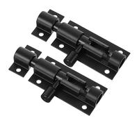 FOMIYES Lot de 2 Loquets Coulissants Noirs 6,3 Cm en Métal Robuste pour Portes en Bois, Verrous de Portail Sécurisés Anti-effraction, Fermeture Fiable pour Granges, Clôtures et Portails