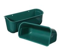 FOMIYES Lot de 2 Mangeoires Agricoles Pratiques en Plastique Résistant, Conçues pour L'Alimentation des Poules et Oies en Extérieur