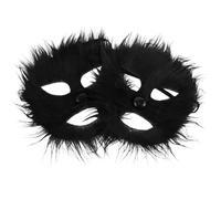 FOMIYES Lot de 2 masques de loup : masque facial complet en fourrure, maquillage artificiel, masque pour les yeux, masque de renard moelleux pour déguisement d'anniversaire d'adulte,