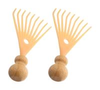 FOMIYES Lot de 2 Masseurs de Cuir Chevelu en Bambou, Peignes de Massage Portables, Gratte-Cheveux pour Cuir Chevelu, Anti-Démangeaisons, Stimulation Profonde, Usage Maison et Voyage,