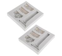FOMIYES Lot de 2 Moules en Silicone Résistant la Chaleur de Colonne Romaine Vintage, Décoration pour Gâteau, Fondant, Bonbons et Loisirs Créatifs, Moule à Décor Architectural Détaillé