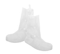 FOMIYES Lot De 2 Paires De Couvre-Chaussures Imperméables Et Antidérapants en PVC Blanc pour Chaussures De Cyclisme