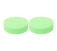 FOMIYES Lot de 2 Palets de Hockey sur Glace Ronds en PVC Mat, Dureté Réglable, Couleur Vert Gazon, Accessoire Professionnel pour Entraînement et Compétition Extérieure, Matériel Sportif