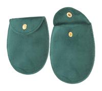 FOMIYES Lot de 2 Paquets à Montre en Velours Épais Vert Format Demi-Lune Grand Bouton-Pression Pochette de Rangement pour Montres de Poche Vintage Anti-Rayures et Anti-Poussière