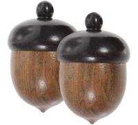 FOMIYES Lot de 2 Pendentifs Décoratifs en Bois de Gland Noir et Vert, Accessoires DIY pour Décoration Suspendue, Ornements Miniatures Naturels pour Loisirs Créatifs et Fêtes, Décoration