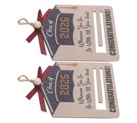 FOMIYES Lot de 2 Pendentifs Suspendus de Remise de Diplôme 2026 en Bois Naturel 16,5 X 15 Cm, Décoration Souvenir pour Fête de Fin D’études, Porte-Monnaie Décoratif pour Diplômés Lycée