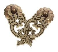 FOMIYES Lot de 2 Poignées Bouton de Tiroir en Laiton Style Chinois Vintage, Petit Modèle Finition Bronze, Bouton en Cuivre Décoratif pour Meubles, Tiroirs et Armoires, Accessoire Meuble