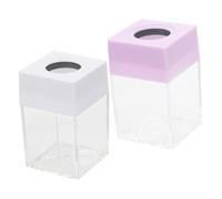 FOMIYES Lot de 2 Porte-trombones Magnétiques Carrés Transparents en Plastique, Couleurs Macaron Lavande et Blanc, Boîte à Trombones de Bureau Pratique pour Organiser Clips, Accessoires