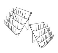 FOMIYES Lot de 2 Présentoirs Muraux en Fer Robuste, Étagères Métalliques Murales Multifonctions pour Rangement et Décoration Murale, Égouttoirs à Bouteilles en Verre, pour Optimiser