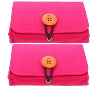 FOMIYES Lot de 2 sacs de transport pour huiles essentielles : 6 bouteilles d'huiles essentielles en feutre pour bouteilles d'aromathérapie de 5 ml/10 ml/15 ml, rose, 13.4x10cm, Moderne