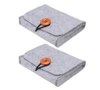 FOMIYES Lot de 2 sacs de transport pour huiles essentielles : 6 bouteilles d'huiles essentielles en feutre pour bouteilles d'aromathérapie de 5 ml/10 ml/15 ml, gris, 13.4x10cm, Moderne