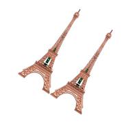 FOMIYES Lot de 2 Sculptures Métalliques Tour Eiffel LED Décoratives Rose Doré, Ornement Lumineux de Table pour Décoration de Bureau et Maison, Accessoire Déco Mariage et Souvenirs