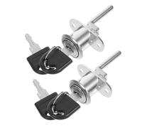 FOMIYES Lot de 2 Serrures Métalliques pour Tiroir avec Triple Verrouillage, Serrure D’armoire Argentée, Système à 3 Points, Compatible Meuble de Bureau et Classeur, Sécurité Optimale