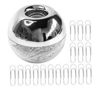 FOMIYES Lot de 2 sets de Boîtes Magnétiques Argentées avec 200 Trombones en Métal Antidérapants pour Bureau Petits Trombones Marque-Pages Décoratifs Organisation Documents et Loisirs