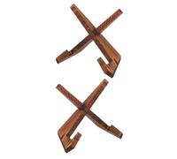 FOMIYES Lot de 2 Supports en Bois Charbon pour Livres Cuisine, Pupitre Stable, Rangement Vertical pour Vinyles, Accessoire Polyvalent pour Bureau et Maison