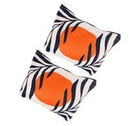 FOMIYES Lot De 2 Trousses De Maquillage Imperméables 22x14 Cm en Coton Lin Léger Motifs Géométriques Bohème pour Femmes Voyageuses Cosmétiques Accessoires De Voyage