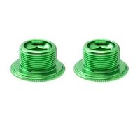 FOMIYES Lot de 2 Vis de Manivelle de Vélo en Alliage D'aluminium CNC Diamètre M19 Couleur Verte Accessoires pour Plateau Creux Compatibles VTT Vélo de Route Fixation Solide