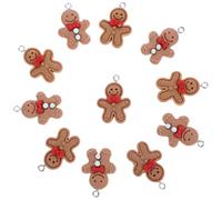 FOMIYES Lot de 20 Breloques Bonhomme Épice en Résine Pendentifs DIY Mix Clair et Foncé Accessoires pour Boucles d'Oreilles Colliers et Bracelets Décorations de Noël Artisanales