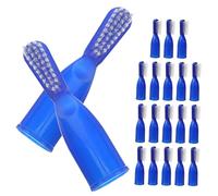 FOMIYES Lot de 20 Brosses à Dents Portables Demi-doigts Bleues, Mini Brosse de Nettoyage Buccal Compacte en Plastique pour Usage Quotidien en Prison et Soins Dentaires Spécifiques