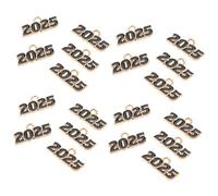FOMIYES Lot De 20 Pendentifs En Forme De Numéro D'Année Breloques Antiques Pour La Fabrication De Porte-Clés Pendentifs De Noël 2025 Breloques Artisanales En Métal Noir