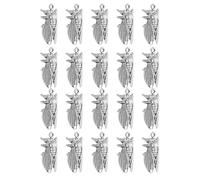 FOMIYES Lot de 20 Pendentifs Insectes Vintage en Alliage d'Argenté Vieilli Breloques Nature pour Création de Bijoux DIY Accessoires Cigales en Métal pour Bracelets et Colliers
