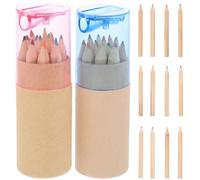 FOMIYES Lot de 24 Crayons Aquarelle pour Garçon et Filles Crayons de Couleur Pratiques en Bois Naturel 12 Couleurs Vives Kit de Dessin et Coloriage pour Artistes et Étudiants pour