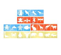 FOMIYES Lot de 24 Pochoirs en Plastique PP pour Garçon et Filles Modèles d'Animaux Gabarits de Peinture à la Craie pour Trottoir Légers et Compacts Outils de Dessin et Bricolage