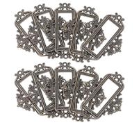 FOMIYES Lot de 24 Porte-étiquettes Vintage en Métal, Cadre Rectangulaire pour Tiroirs, Porte-cartes de Visite pour Armoire, Étiquette D'organisateur de Tiroir, pour Bureau et Classement