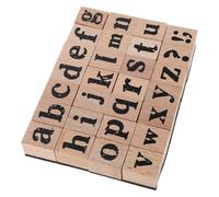 FOMIYES Lot de 28 Tampons en Bois et Caoutchouc Alphabet Rétro Petits Caractères, Tampons Lettres et Chiffres pour Scrapbooking, Journaux Intimes et Cartes de Vœux, Accessoires Créatifs