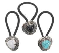 FOMIYES Lot de 3 attache cheveux en métal avec perles turquoises en forme de cœur, accessoires coiffure pour femmes et filles, style bohème chic, pour queue cheval metal cheveux