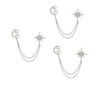 FOMIYES Lot De 3 Broches À Huit Branches En Alliage D'Argent