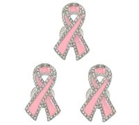 FOMIYES Lot De 3 Broches Décoratives En Ruban Rose Avec Inscription « Oh Awareness Words » En Zircone