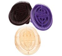 FOMIYES Lot de 3 Brosses de Massage Méridien en Silicone Solide, Assortiment Couleurs Variées, pour Corps, Cuir Chevelu et Ventre - Outil Manuel Polyvalent pour Thérapie et Relaxation