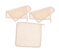 FOMIYES Lot de 3 Débarbouillettes en Ramie Coton 30x30 Cm Douces Multifonctions pour Visage et Corps Bain Toilette Familiale