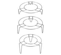 FOMIYES Lot de 3 Étagères à Vapeur en Acier Inoxydable Épais, Supports à Trois Pieds Isolation Thermique, Tailles Grosse, Moyenne et Petite, Accessoires la Cuisine pour Cuisson Vapeur,