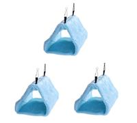 FOMIYES Lot De 3 Hamacs Décoratifs en Peluche pour Perroquet Lit Chaud Et Confortable pour Escalader Les Oiseaux Design À Fond Plat
