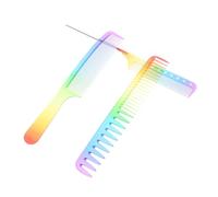 FOMIYES Lot De 3 Peignes à Cheveux Transparents Arc-en-ciel, Assortiment De Peignes à Dents Pour Coiffage, Taille Moyenne, Coiffure Salon Professionnel, Usage Mixte Hommes Et Femmes